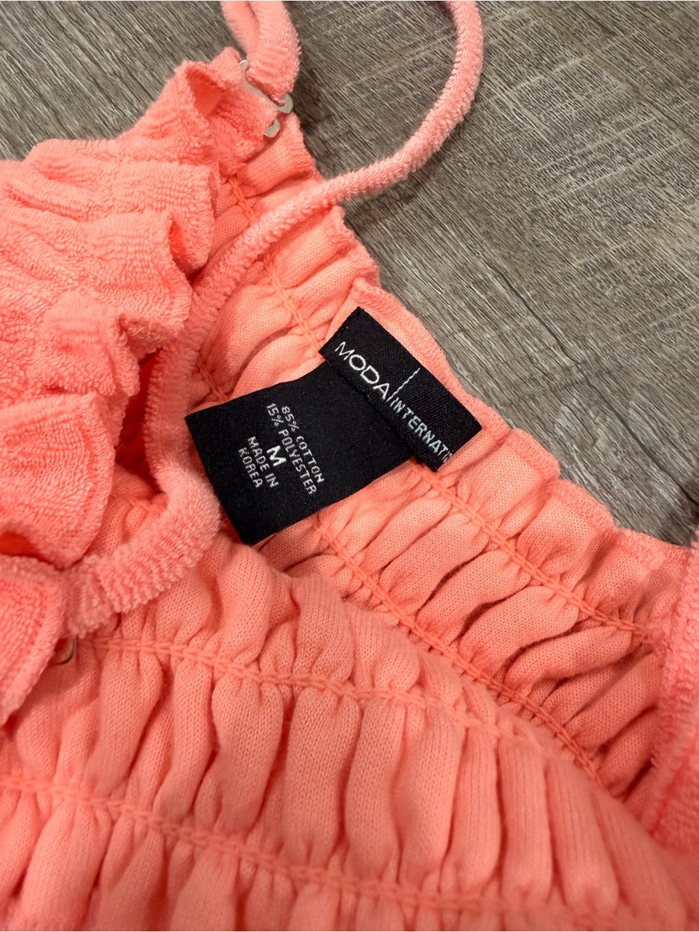 Vintage Y2K Moda International Pink Terry Cloth Swimsuit Cover-Up Babydoll Dress - Picture 5 of 7